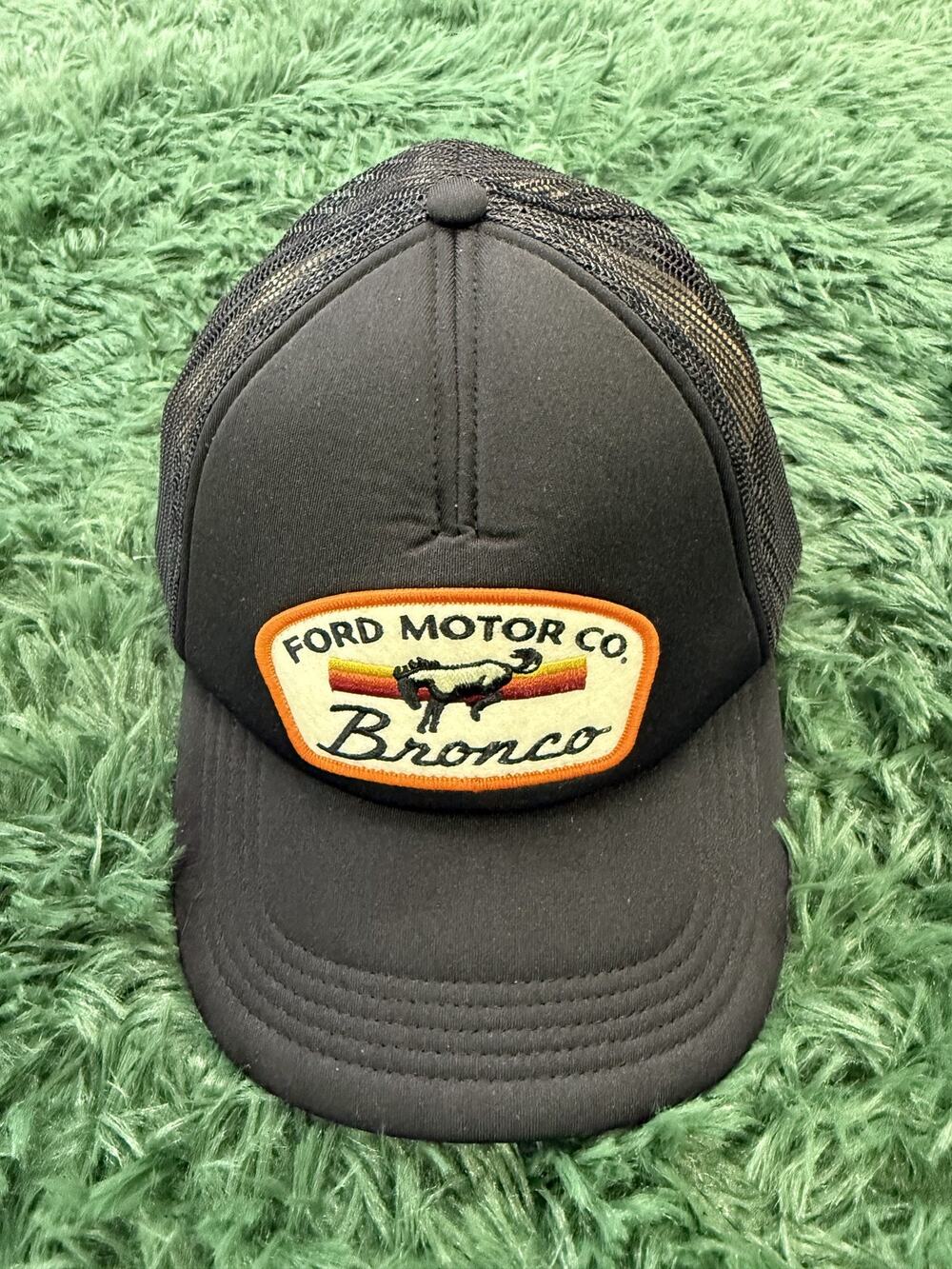 American Needle Ford Motor Co Bronco Trucker Hat Black Snapback Mesh Cap Mens